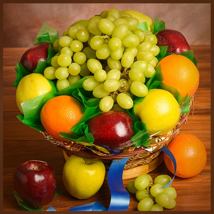 bfmazzeo Dried Fruit & Nut Gift Basket With Fresh Fruit