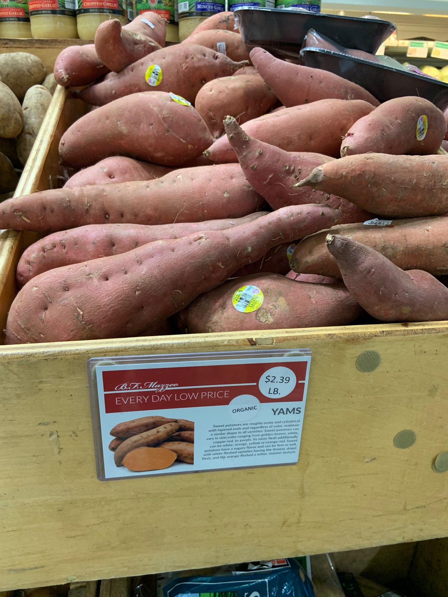 bfmazzeo Yams, Organic