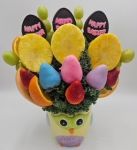 Happy Easter Ceramic Owl Basket