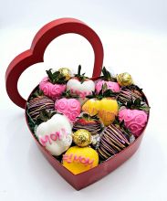 Mother’s Day Heart Shaped Box of Chocolate Covered Strawberries